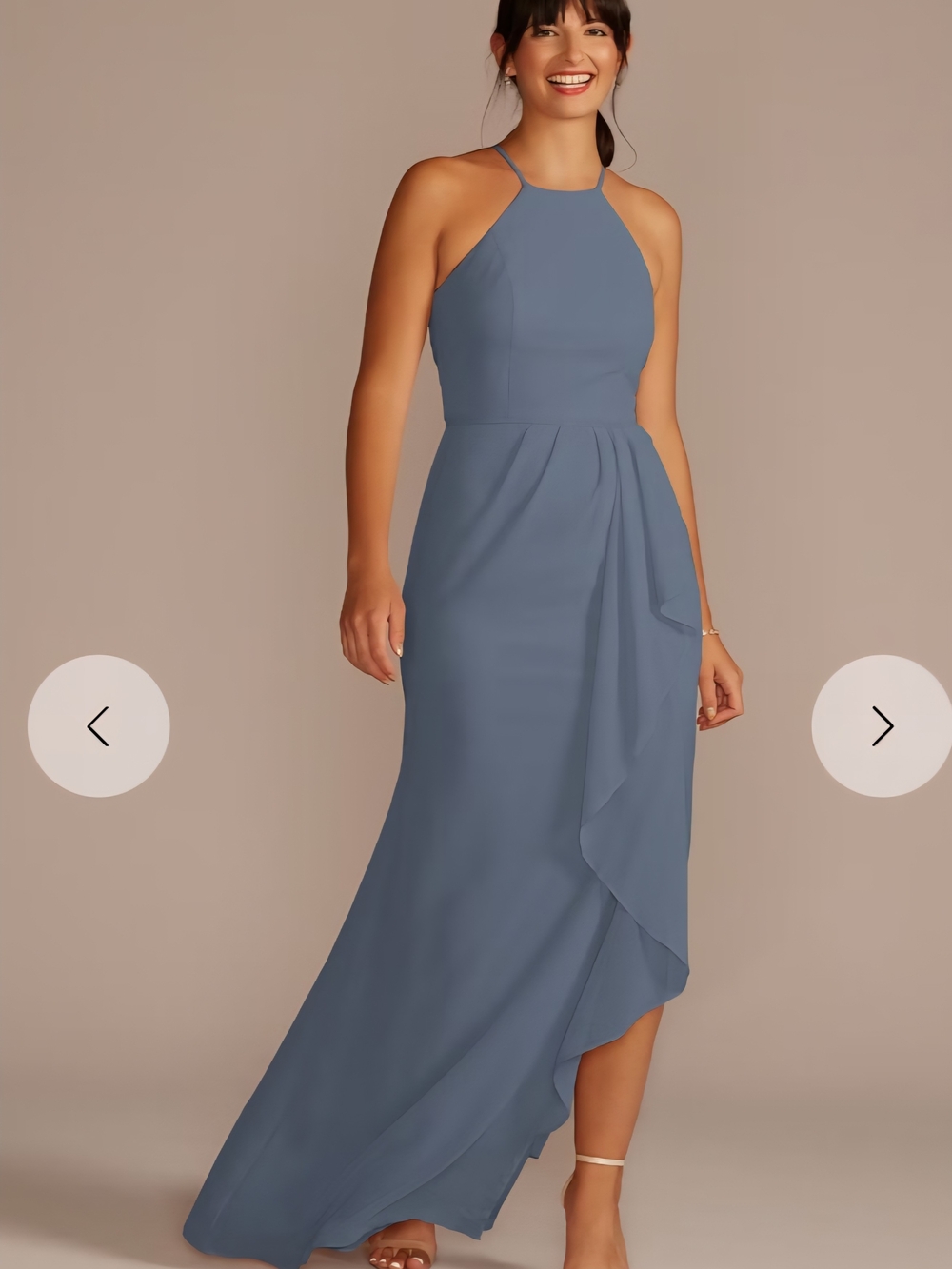 David's Bridal Navy Halter Maxi Dress